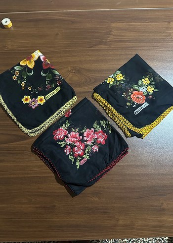 Çiçek Desenli Boncuk Oyalı Yazma - Görsel 6