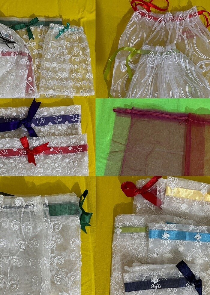 Çeyiz hediye için tül kese 5 adet - Görsel 2