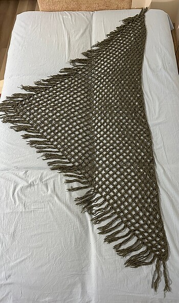 Gri üçgen omuz şalı #şal #omuzşalı - Görsel 4