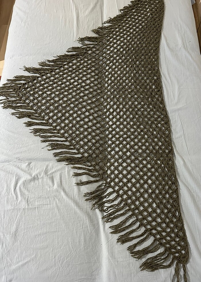 Gri üçgen omuz şalı #şal #omuzşalı - Görsel 4