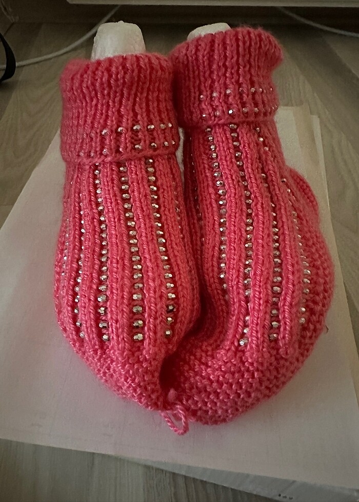 El yapımı şık örgü çorap - Görsel 3