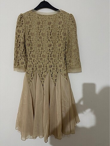 Dantel çiçek detaylı şık abiye - Görsel 10