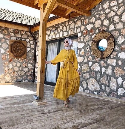 Uzun efil efil kumaş elbise