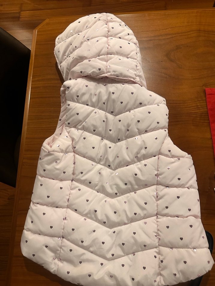 Kız Çocuk Pembe Kapüşonlu Nakışlı Yelek - Görsel 2