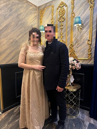 Soft Altın Rengi Uzun Abiye