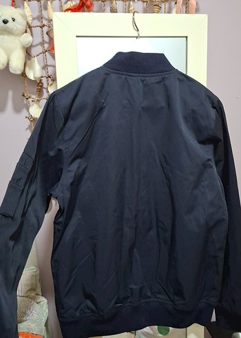 Erkek Lacivert Fermuarlı Bomber Ceket - Görsel 4