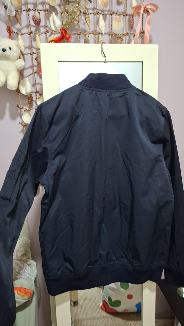 Erkek Lacivert Fermuarlı Bomber Ceket - Görsel 4