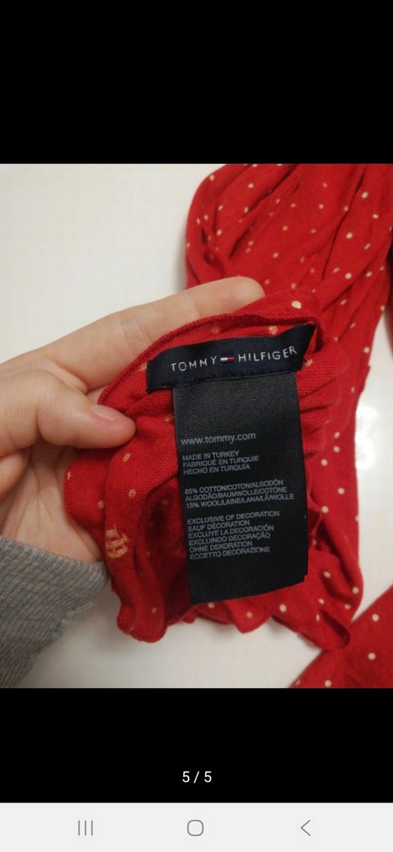 Parlak Kırmızı Puantiyeli Kadın Şal - Görsel 5