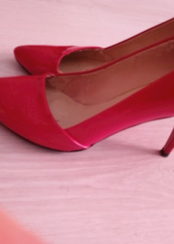 39 Beden Parlak kırmızı Stiletto Topuklu Kadın Ayakkabı