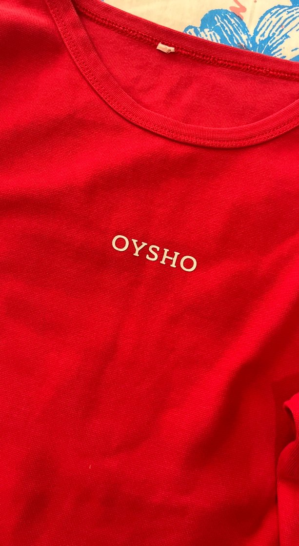 Oysho Kırmızı Hamile Uzun Kollu Tişört - Görsel 2