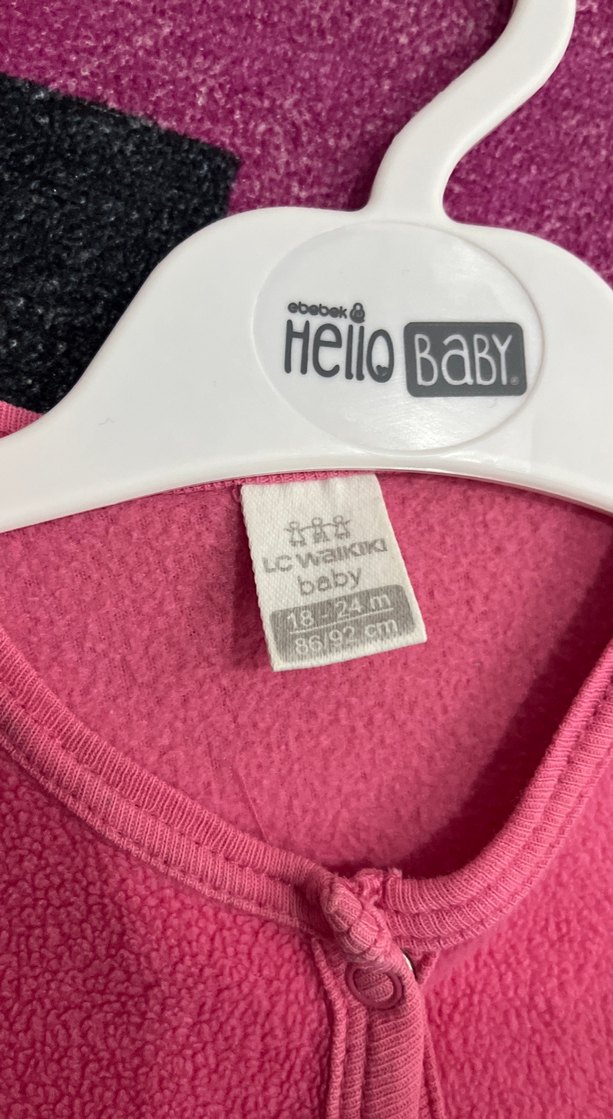 Kız Çocuk Pembe Düğmeli Polar Yelek - Görsel 4