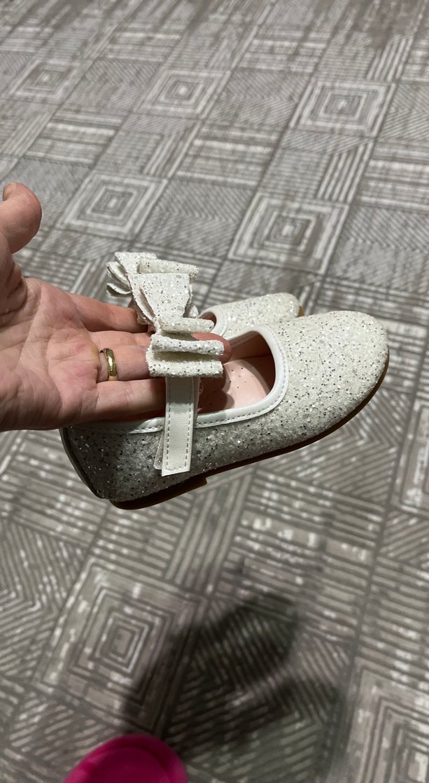 Kız Çocuk Beyaz Fiyonklu Babet - Görsel 2