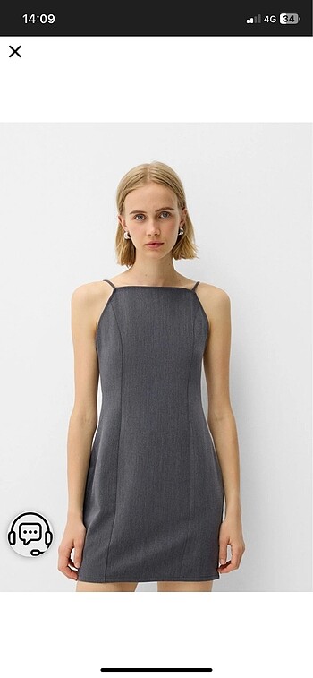 Bershka gri elbise