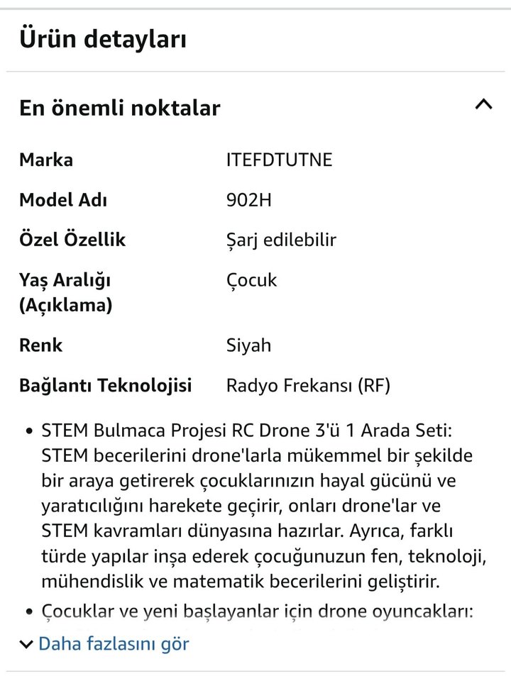 Mavi Uzaktan Kumandalı Mini Drone Model Kiti - Görsel 2