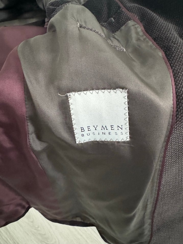 Erkek Gri Düğmeli Regular Fit Kadife Ceket  Beden 50/ 4 drop - Görsel 4