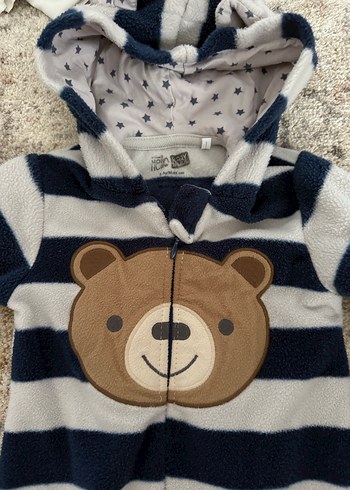 Hello baby Peluş Erkek Bebek Tulum Ayıcık Desenli - Görsel 2