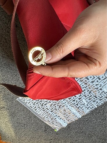 Longchamp kırmızı sırt çantası - Görsel 6