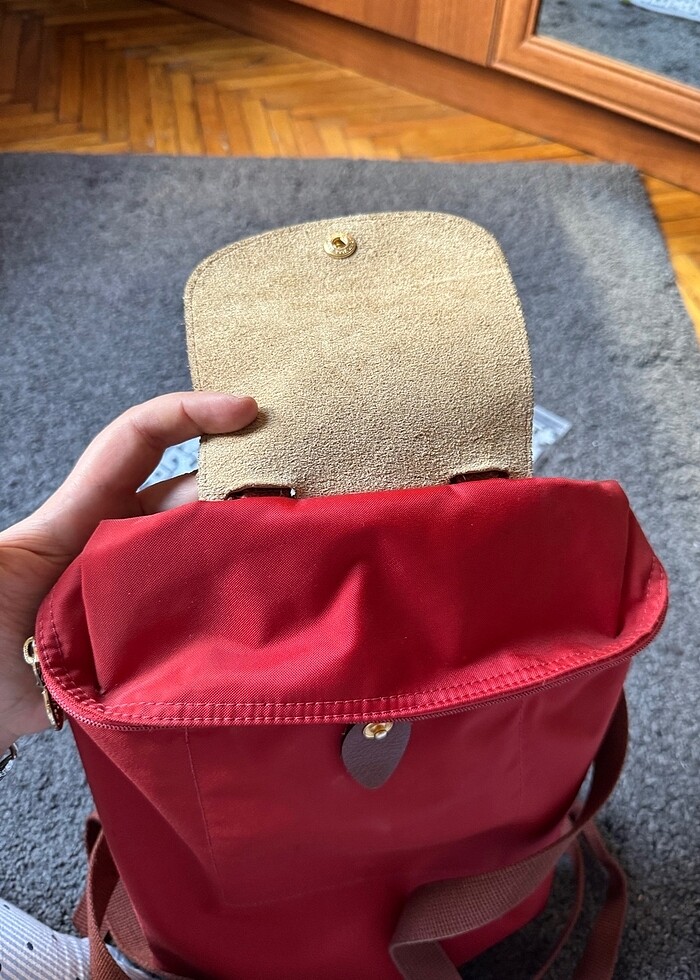 Longchamp kırmızı sırt çantası - Görsel 5