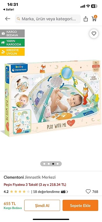 Baby Clementoni Bebek oyun halısı
