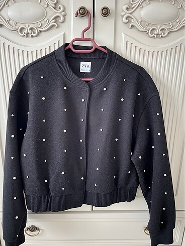 Zara taşlı bomber ceket L beden