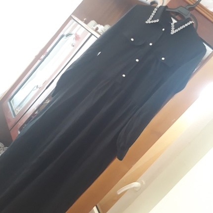 l Beden siyah uzun elbise