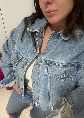 m Beden Crop kot ceket