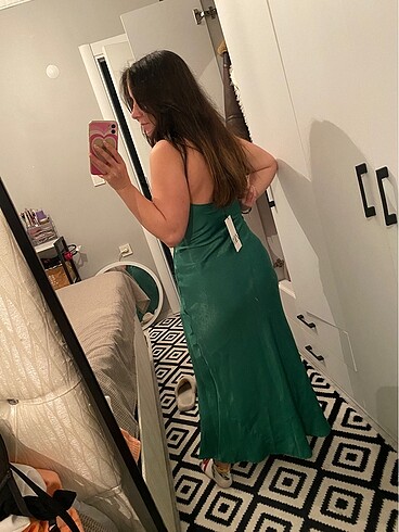 xs Beden yeşil Renk Zara elbise