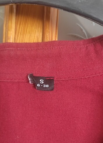 Koyu kırmızı Ceket gömlek tunik - Görsel 4