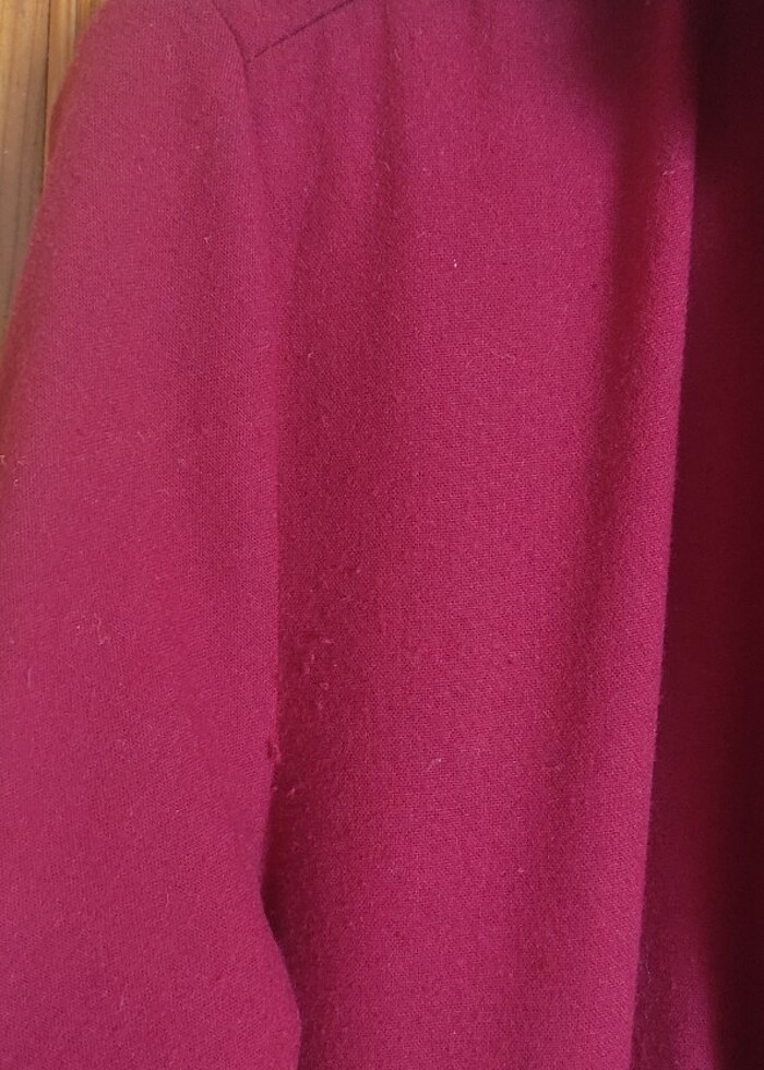 Koyu kırmızı Ceket gömlek tunik - Görsel 3