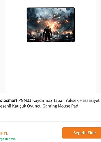 Diğer POLOSMART PGM31 oyuncu mouse pad. Sıfır kutusunda.
