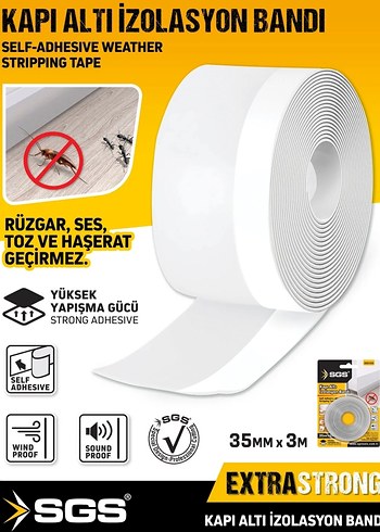 Beyaz Kendinden Yapışkanlı Kapı Altı İzolasyon Bandı
