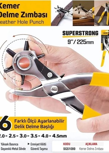 SGS çarklı kemer delme zımbası. Sıfır paketinde.