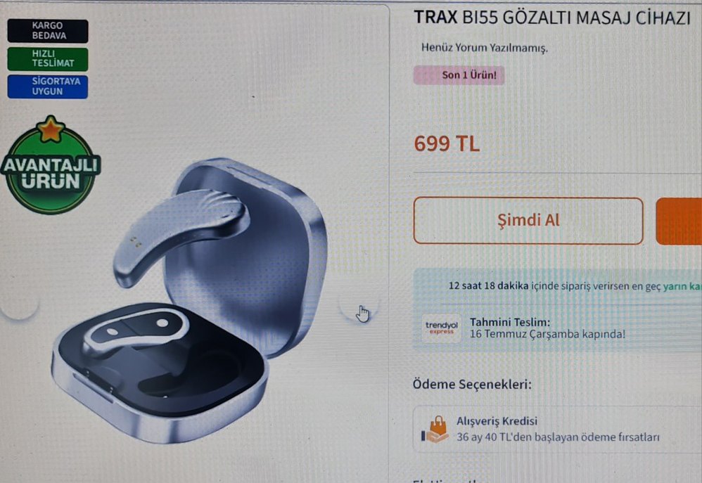 Trax BI55 Şarjlı gözaltı masaj cihazı. Sıfır. - Görsel 4