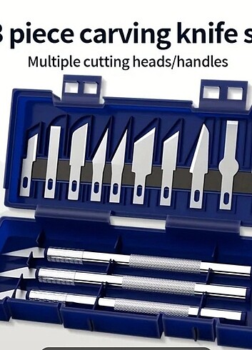 13 parça çok amaçlı metal oyma bıçağı. Kutusunda sıfır.