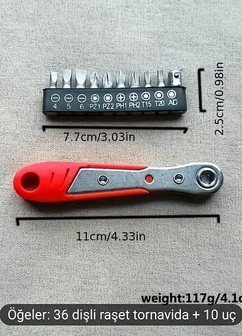 36 Dişli Mini Dişli CIRCIR ve 10 uç. Sıfır poşetinde. - Görsel 8