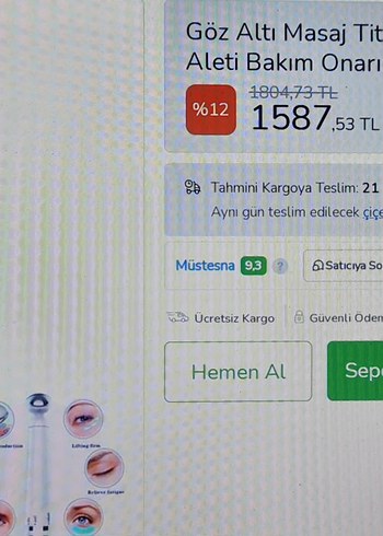 Naturalove titreşimli gözaltı masaj aleti. Sıfır kutusunda - Görsel 2