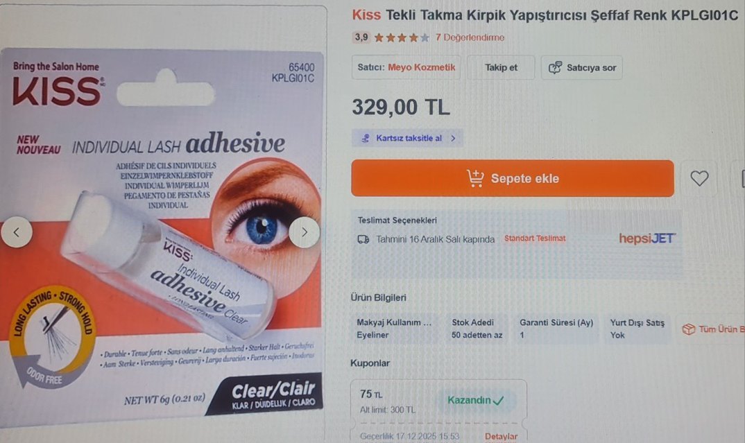 Kiss Tekli Takma Kirpik Yapıştırıcısı şeffaf - Görsel 2