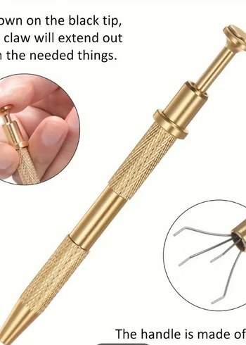 Paslanmaz çelik 4 pençeli hassas takı cımbızı ALTIN RENK. 12 cm