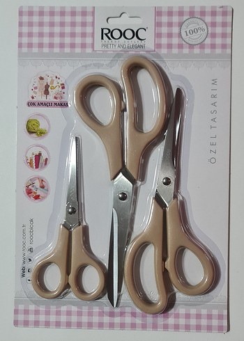 ROOC 3 lü çok amaçlı makas seti. AÇIK SÜTLÜ KAHVE - Görsel 4