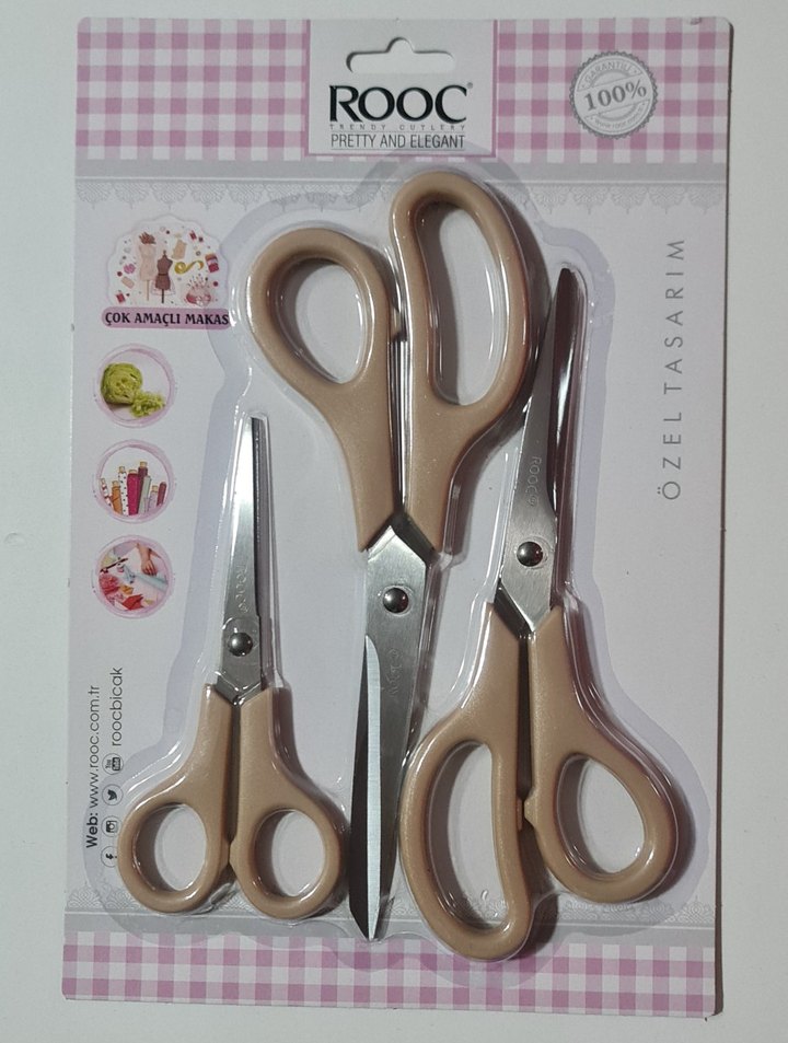 ROOC 3 lü çok amaçlı makas seti. AÇIK SÜTLÜ KAHVE - Görsel 4