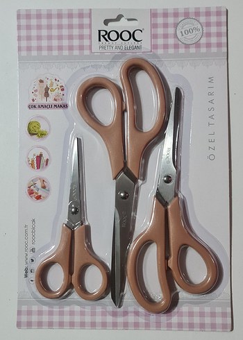 ROOC 3 lü çok amaçlı makas seti. KOYU SÜTLÜ KAHVE - Görsel 7