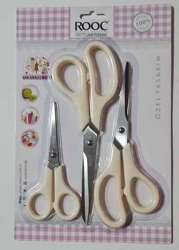 ROOC 3 lü çok amaçlı makas seti. KREM Renginde. Sıfır. - Görsel 7