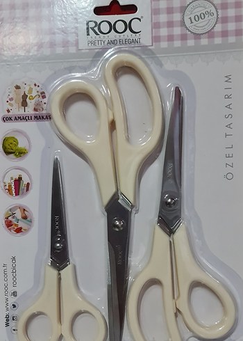 ROOC 3 lü çok amaçlı makas seti. KREM Renginde. Sıfır. - Görsel 2