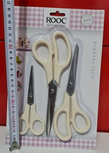 ROOC 3 lü çok amaçlı makas seti. KREM Renginde. Sıfır. - Görsel 4