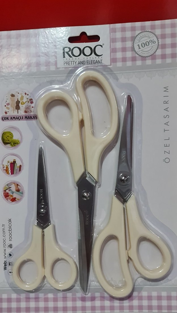 ROOC 3 lü çok amaçlı makas seti. KREM Renginde. Sıfır. - Görsel 2