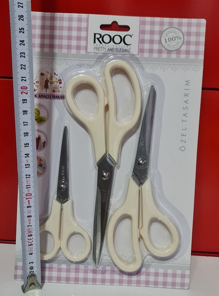 ROOC 3 lü çok amaçlı makas seti. KREM Renginde. Sıfır. - Görsel 4
