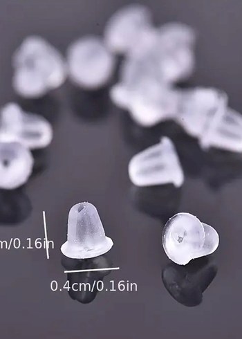 Beden 50 adet silikon küpe arkalığı. Kutusunda. 1 kutuda 50 adet var.