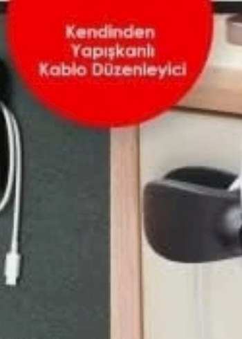 Pratik kablo düzenleyici, SİYAH.