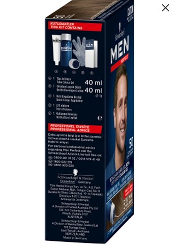 Schwarzkopf 3 adet Schwarzkopf MEN PERFECT erkek 50 Açık kahve saç boyası.