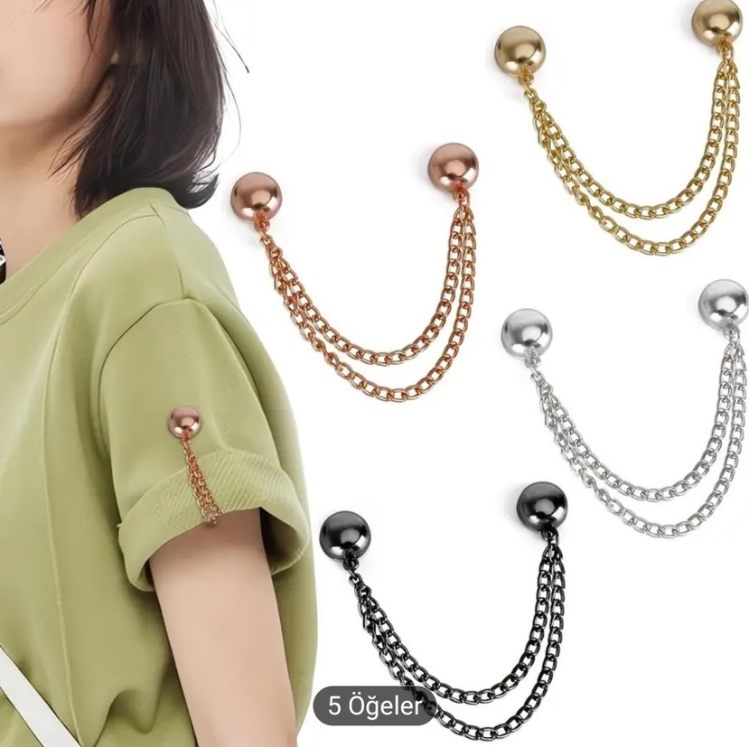 2 adet çok yönlü manyetik giysi klipsi SİYAH. - Görsel 2